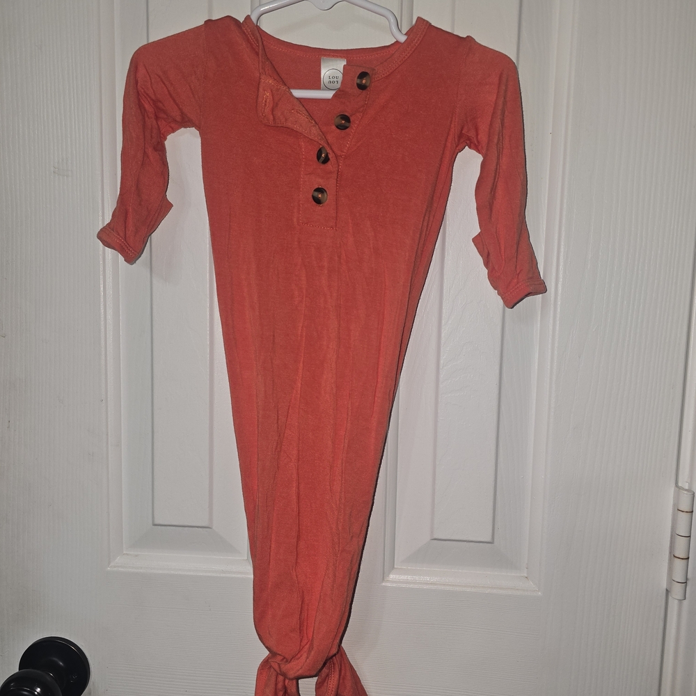 Orange Button-Up Baby Onesie